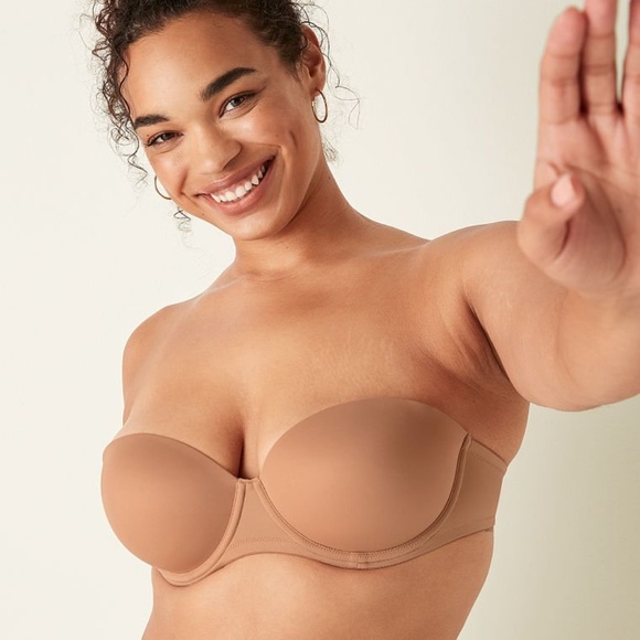 Victoria's Secret PINK Wear Everywhere Multi-Way Push-Up Bra Mocha Latte 38B NEW - Picture 3 of 6